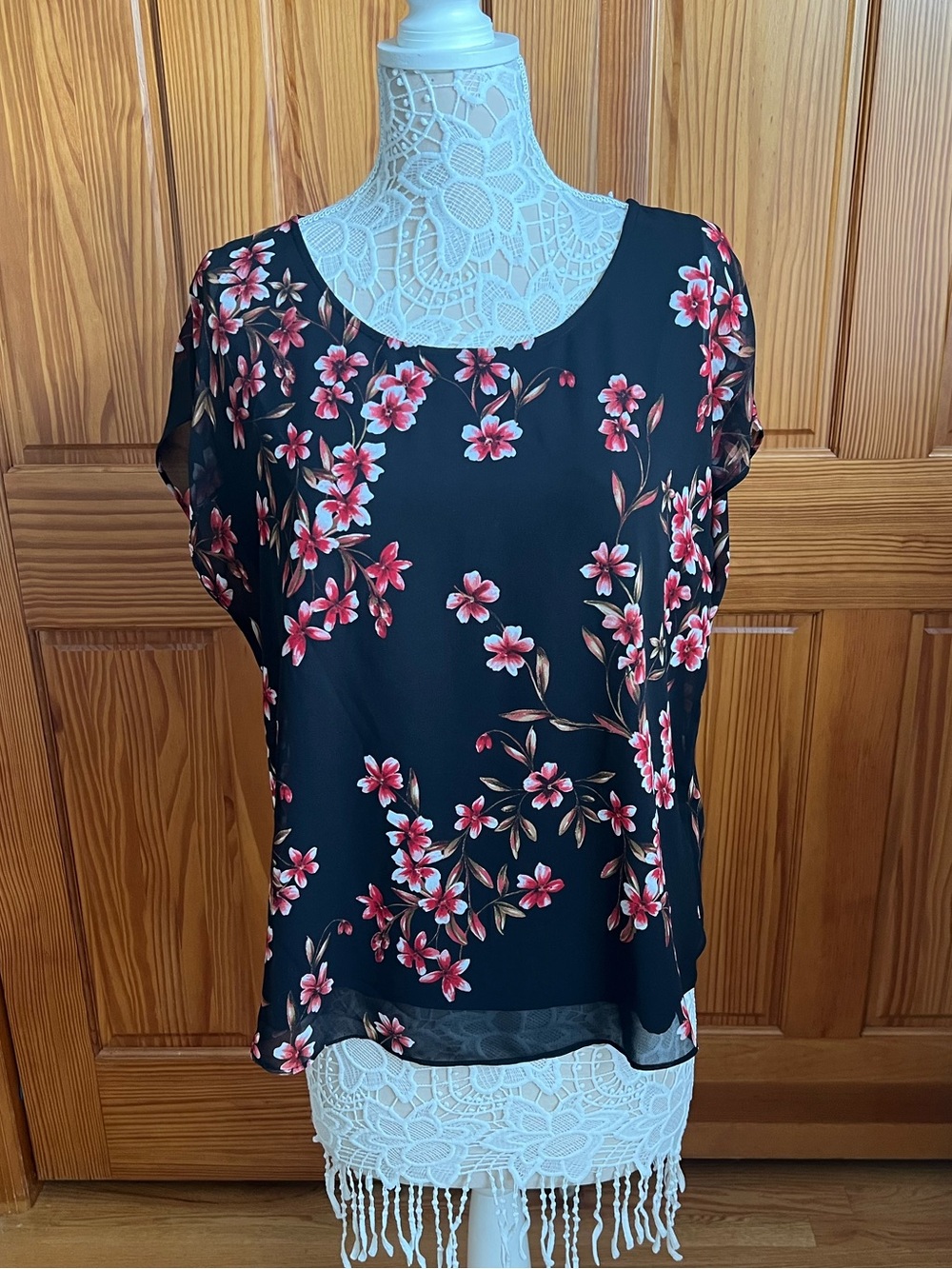 Calvin Klein Floral Tee Shirt Blouse